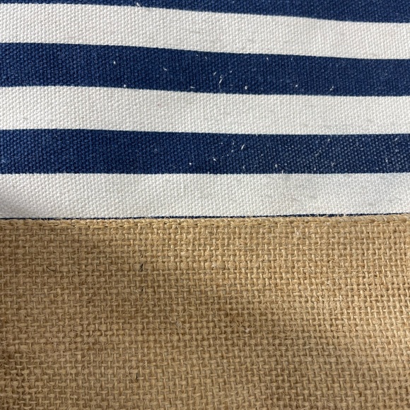 Nautical Stripe Canvas Tote Boating Anchor 19" W x 14" Large Summer Beach Bag - Picture 10 of 14